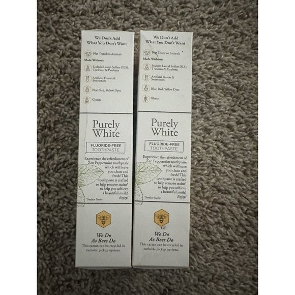 Burt's Bees Purely White Fluoride-Free Toothpaste 4.7oz. Lot Of 2. New. Exp 1/25 - Picture 4 of 5